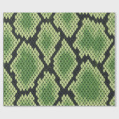 einfaches Schwarz-Grün-Schlangen-Muster Geschenkpapier (Flach)