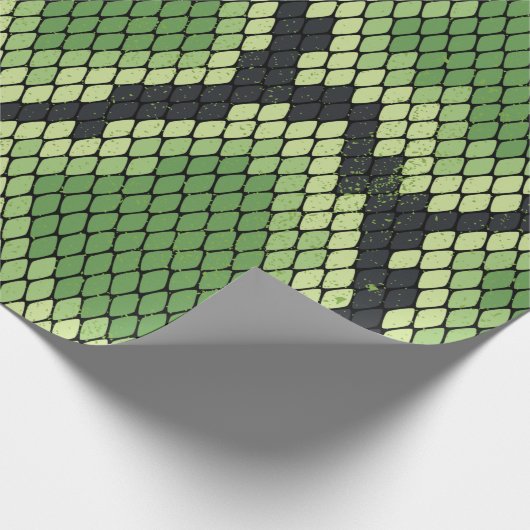 einfaches Schwarz-Grün-Schlangen-Muster Geschenkpapier (Ecke)
