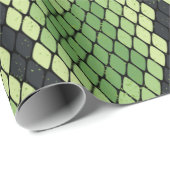 einfaches Schwarz-Grün-Schlangen-Muster Geschenkpapier (Rolleneckpunkt)