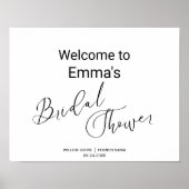 Einfaches Schwarz-Kalligrafie-Duschzeichen Poster (Vorne)