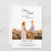 Einfaches Schwarz-Kalligrafie-Rahmen-Foto Save the Save The Date (Vorderseite)