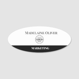 Einfaches Schwarz-Logo für Mitarbeiter Namensschild