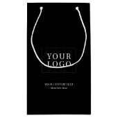 Einfaches Schwarz-Minimal-Firmenlogo Kleine Geschenktüte (Rückseite)