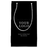 Einfaches Schwarz-Minimal-Firmenlogo Kleine Geschenktüte (Vorderseite)