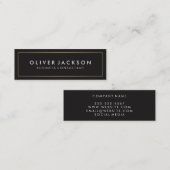 Einfaches Schwarz mit Gold-Grenze Mini Visitenkarte (Vorne/Hinten)