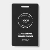 Einfaches Schwarz mit weißem Firmenlogo - Kundense Ausweis (Back)