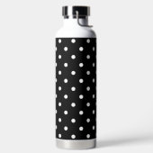 Einfaches Schwarz mit weißen Polka-Punkten Trinkflasche (links)