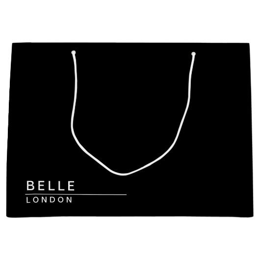 Einfaches Schwarz-Modernes Business Große Geschenktüte (Vorderseite)