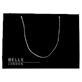 Einfaches Schwarz-Modernes Business Große Geschenktüte (Rückseite)