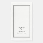 Einfaches Schwarz-Modernes Minimalistisches Hochze Serviette (Vorderseite)