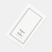 Einfaches Schwarz-Modernes Minimalistisches Hochze Serviette (Ecke)