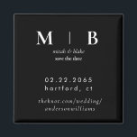 Einfaches Schwarz-Monogramm B/W Hochzeit Das Datum Magnet<br><div class="desc">Zeitgenössische Schwarz-Weiß-Monogramm Hochzeit speichern Sie das Datum Magnet. Einfach.</div>