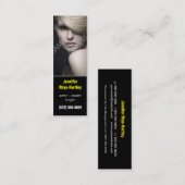 Einfaches Schwarz-Panel-Headshot Mini Visitenkarte (Vorne/Hinten)