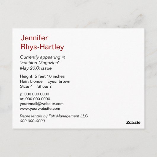 Einfaches Schwarz-Panel-Headshot Postkarte (Rückseite)