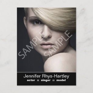 Einfaches Schwarz-Panel-Headshot Postkarte