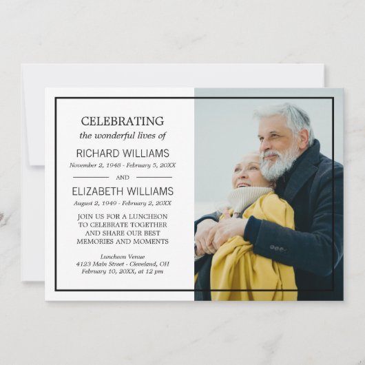 Einfaches Schwarz-Rahmen-Foto Einladung (Vorderseite)