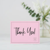 Einfaches Schwarz Rosa Firmenlogo Sozial Danke (Stehend Vorderseite)