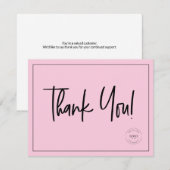 Einfaches Schwarz Rosa Firmenlogo Sozial Danke (Vorne/Hinten)