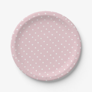 Einfaches Schwarz-Rosa-Polka-Dot-Muster Pappteller