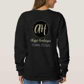 Einfaches Schwarz-Tan-Floristik-Geschäftslogo Sweatshirt (Rückseite)
