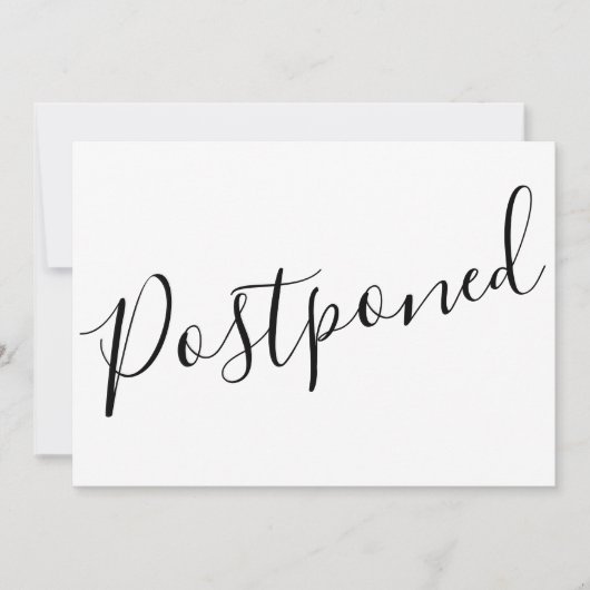 Einfaches Schwarz und Weiß Zurückgestellt Elegante Save The Date (Vorderseite)