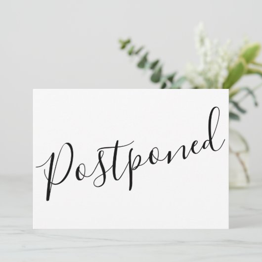 Einfaches Schwarz und Weiß Zurückgestellt Elegante Save The Date (Stehend Vorderseite)