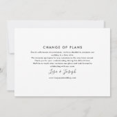 Einfaches Schwarz und Weiß Zurückgestellt Elegante Save The Date (Rückseite)