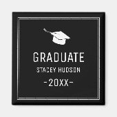 Einfaches Schwarz-Weiß-Abschluss Magnet (Vorne)