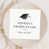 Einfaches Schwarz-Weiß-Abschluss Serviette