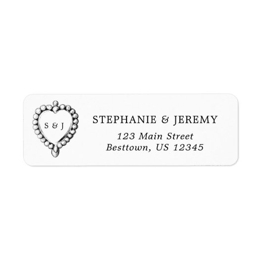 Einfaches Schwarz-Weiß-Adressetikett (Vorne)