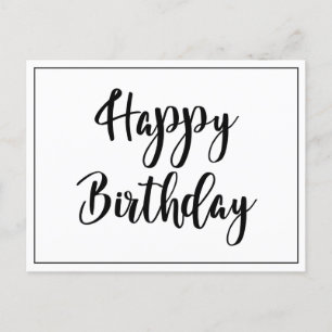 Einfaches Schwarz Weiß Alles Gute zum Geburtstag Postkarte
