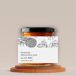 Einfaches Schwarz-Weiß-Ananas-Konfitüre Lebensmitteletikett