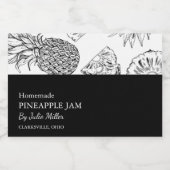 Einfaches Schwarz-Weiß-Ananas-Konfitüre Lebensmitteletikett (Einzelnes Label)