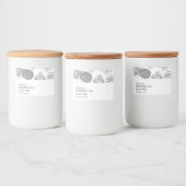 Einfaches Schwarz-Weiß-Ananas-Konfitüre Lebensmitteletikett (Flaschen)