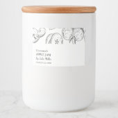 Einfaches Schwarz-Weiß-Apfel-Jam-Label Lebensmitteletikett (Vorderseite)