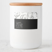 Einfaches Schwarz-Weiß-Apfel-Jam-Label Lebensmitteletikett (Vorderseite)