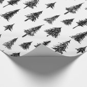 Einfaches Schwarz-Weiß-Baummuster Geschenkpapier (Ecke)