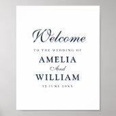 einfaches Schwarz-Weiß-Begrüßungszeichen Poster (Vorne)