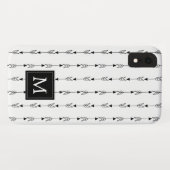 Einfaches Schwarz-Weiß-Boho-Arrow-Muster Case-Mate iPhone Hülle (Rückseite (Horizontal))