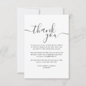 Einfaches Schwarz-Weiß-Brautparty Dankeskarte (Vorderseite)