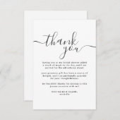 Einfaches Schwarz-Weiß-Brautparty Dankeskarte (Vorne/Hinten)