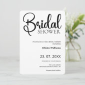 Einfaches Schwarz-Weiß-Brautparty-Hochzeitsstil-FO Einladung (Stehend Vorderseite)