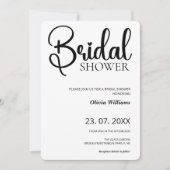 Einfaches Schwarz-Weiß-Brautparty-Hochzeitsstil-FO Einladung (Vorderseite)