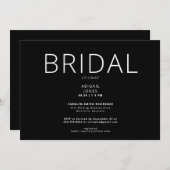 Einfaches Schwarz-Weiß-Brautparty II Einladung (Vorne/Hinten)