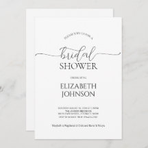 Einfaches Schwarz-Weiß-Brautparty mit minimalem Sk