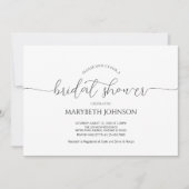 Einfaches Schwarz-Weiß-Brautparty mit minimalem Sk Einladung (Vorderseite)