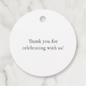 Einfaches Schwarz-Weiß-Brautparty mit minimalem Sk Geschenkanhänger (Rückseite)