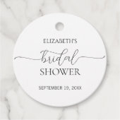 Einfaches Schwarz-Weiß-Brautparty mit minimalem Sk Geschenkanhänger (Vorderseite)