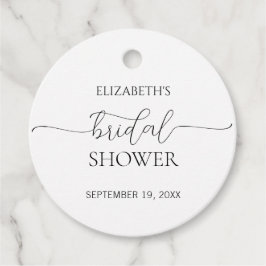 Einfaches Schwarz-Weiß-Brautparty mit minimalem Sk Geschenkanhänger