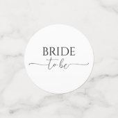 Einfaches Schwarz-Weiß-Brautparty mit minimalem Sk Konfetti (Klein Vorderseite)